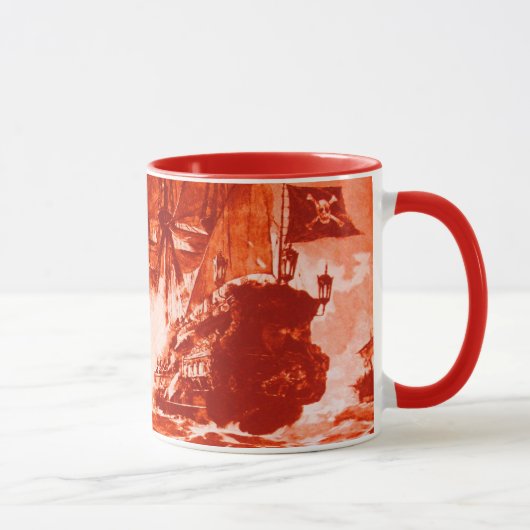 MUG COMBAT DE NAVIRE PIRATE EN ROUGE (Droite)