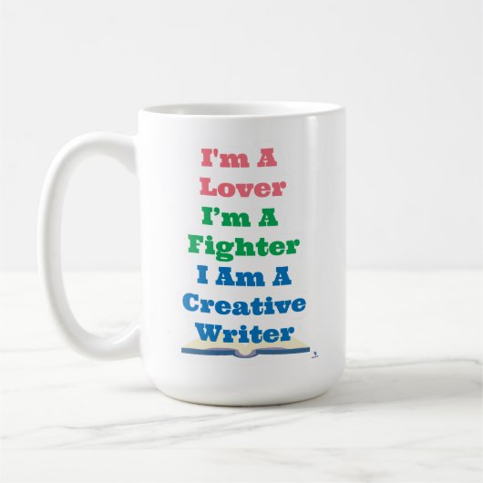Mug Combattant Amoureux Écrivain Créatif Auteur Devise (Gauche)