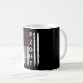 Mug Combattre le drapeau américain rose Sensibilisatio (Devant droit)