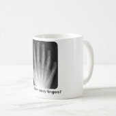 Mug Combien de doigts ? Rayon X (Devant droit)