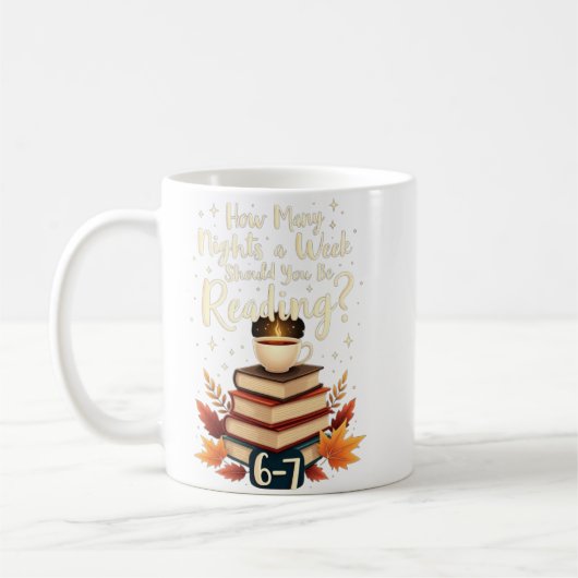 Mug Combien de nuits par semaine devriez-vous lire 6 7 (Gauche)