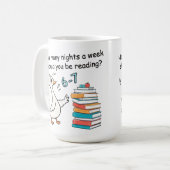 Mug Combien de soirs par semaine devriez-vous lire 6-7 (Devant gauche)