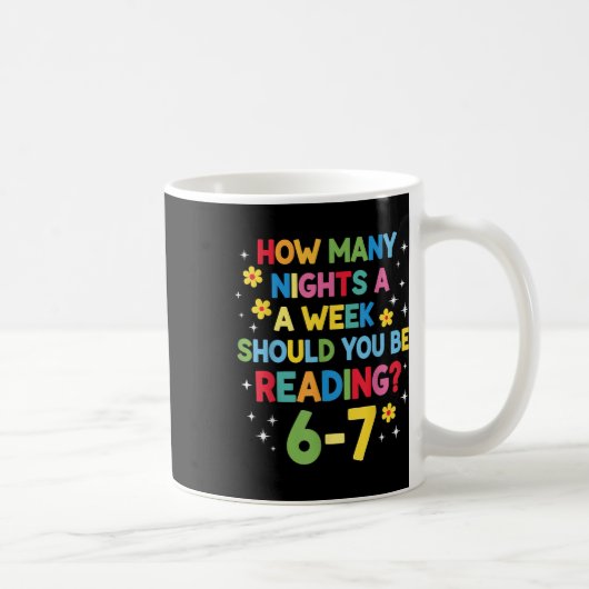 Mug Combien de soirs par semaine devriez-vous lire 6-7 (Droite)