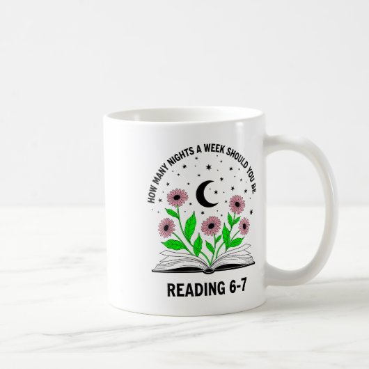 Mug Combien de soirs par semaine devriez-vous lire 6-7 (Droite)