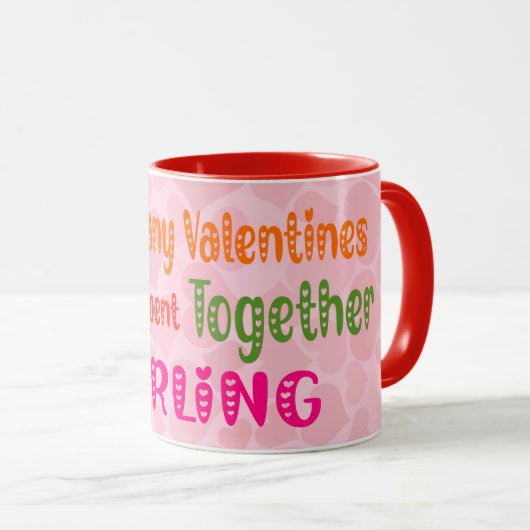 Mug Combien De Valentines; Citation Romantique (Devant droit)