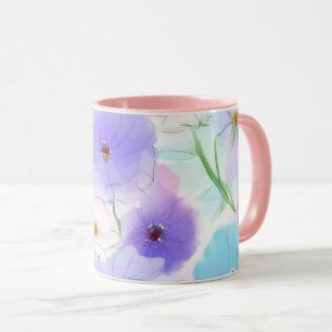 Mug Combinaison Florale Aquarelle Pastel