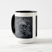 Mug combiné à crâne orné, 15 oz (Devant gauche)