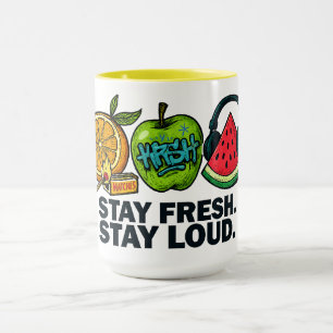 Mug Combiné de fruits pop-art frais et bruyants