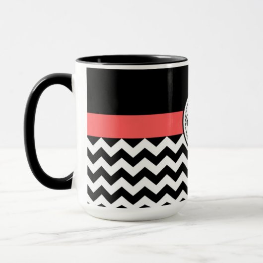 Mug combiné Monogrammé Chevron 15 Oz (Gauche)