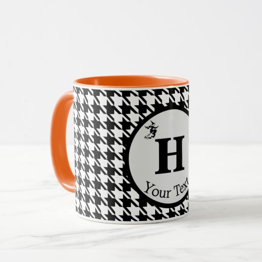 Mug Combiné Monogramme Cute Halloween Houndstooth (Devant gauche)