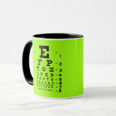 Mug Combiné vert et noir de diagramme d'oeil (Devant gauche)