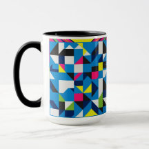 Mug combo Abstrait géométrique vibrante 15 oz- Mod