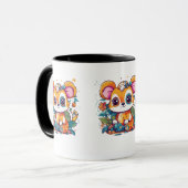 Mug combo adorable - 11 oz avec animal mignon (Devant gauche)