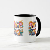 Mug combo adorable - 11 oz avec animal mignon (Devant droit)