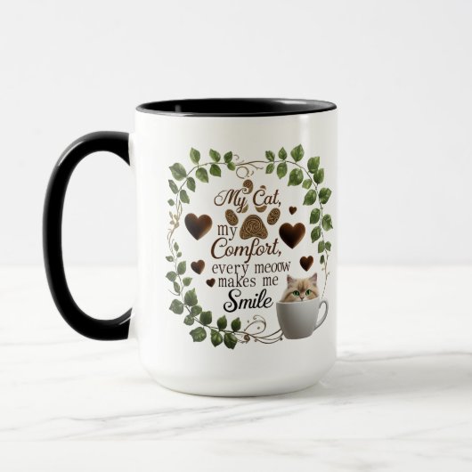 Mug Combo Amoureux des chats - Café Confort Chaud (Gauche)