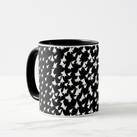 Mug Combo Arbres blancs noirs (Devant gauche)
