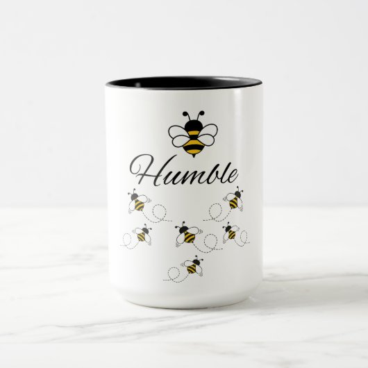 MUG COMBO BLANC JAUNE NOIR ABEILLE HUMBLE ABEILLE BOUR (Centre)