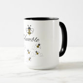 MUG COMBO BLANC JAUNE NOIR ABEILLE HUMBLE ABEILLE BOUR (Devant droit)