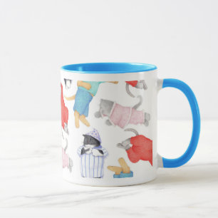MUG COMBO BLEU CHAT EN PYJAMA