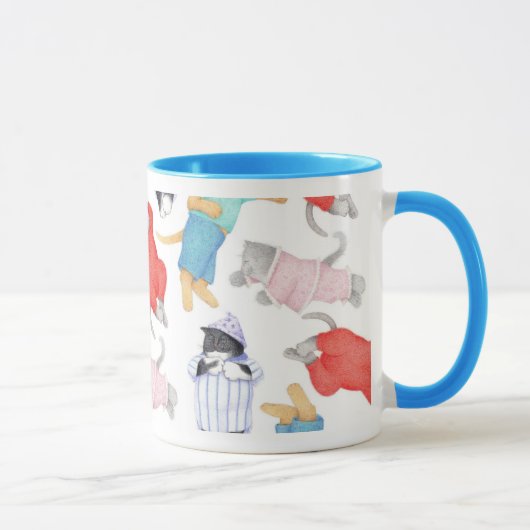 MUG COMBO BLEU CHAT EN PYJAMA (Droite)