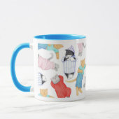MUG COMBO BLEU CHAT EN PYJAMA (Gauche)