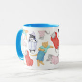 MUG COMBO BLEU CHAT EN PYJAMA (Devant gauche)