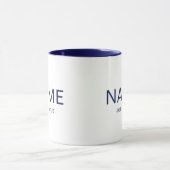 Mug combo bleu marine personnalisé avec votre nom (Centre)