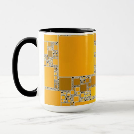 Mug combo carrée jaune et orange (Gauche)