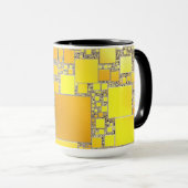 Mug combo carrée jaune et orange (Devant droit)