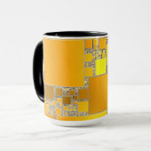Mug combo carrée jaune et orange (Devant gauche)