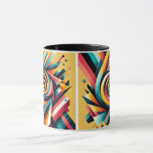 Mug combo - Conception géométrique spirale colorée (Centre)