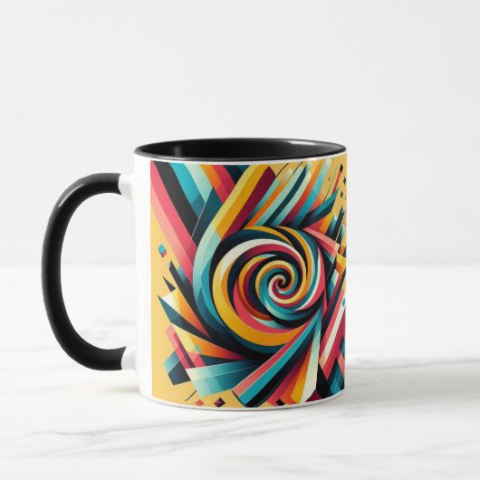 Mug combo - Conception géométrique spirale colorée (Gauche)