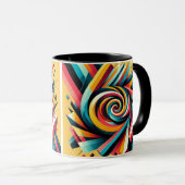 Mug combo - Conception géométrique spirale colorée (Devant droit)