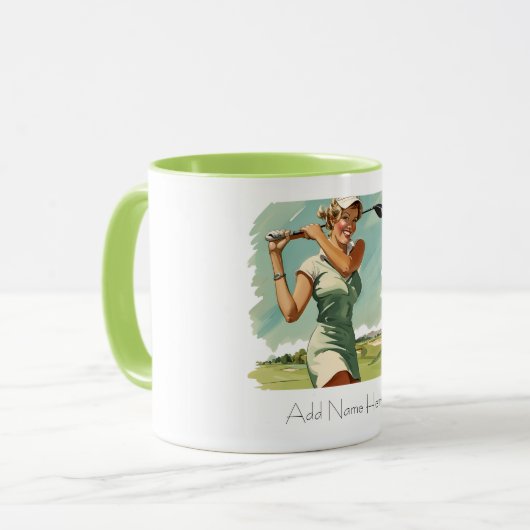 Mug Combo de Golfer Vintage personnalisé (Devant gauche)