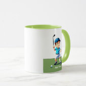 Mug Combo de Golfeur junior personnalisé (Devant droit)