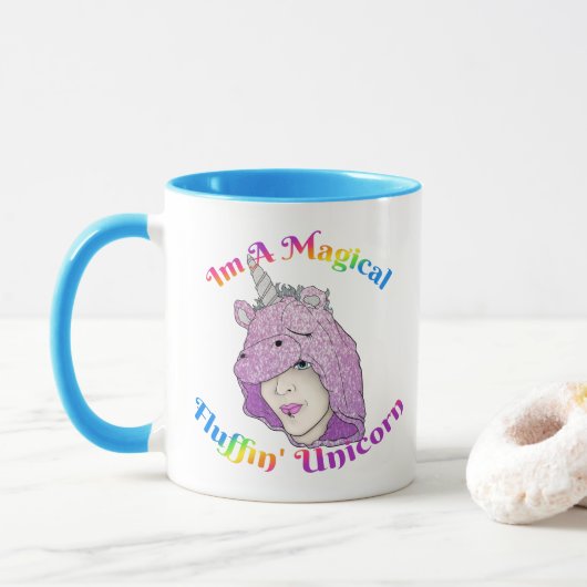 Mug combo de licorne magique Fluffin (Avec donut)