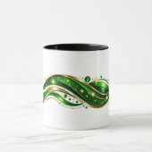 Mug Combo Design Ondulé Vert et Or Élégant (Centre)