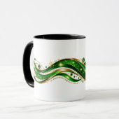 Mug Combo Design Ondulé Vert et Or Élégant (Devant gauche)