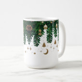 Mug Combo Feuillage d'Hiver Doré - Vert Premium (Devant droit)