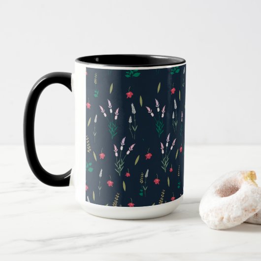Mug Combo floral de printemps Motif de fleurs (Avec donut)