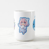 Mug Combo Kawaii Anime, Cute Blue Whale and Octo-Vibes (Centre)