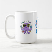 Mug Combo Kawaii Anime, Cute Blue Whale and Octo-Vibes (Gauche)