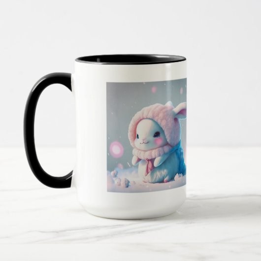 Mug combo lapin d'hiver, 15 oz (Gauche)