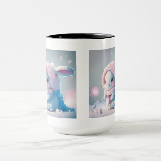Mug combo lapin d'hiver, 15 oz (Centre)