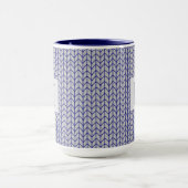 Mug Combo Navy en Tricot GRIS BLEU + Initiale (Centre)