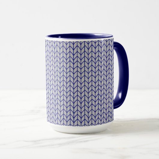 Mug Combo Navy Tricot Gris Bleu (Devant droit)