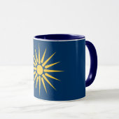 Mug Combo Noir avec drapeau de Macédoine, Grèce (Devant droit)