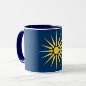 Mug Combo Noir avec drapeau de Macédoine, Grèce (Devant gauche)