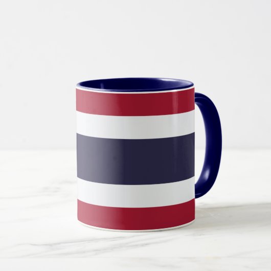 Mug Combo Noir avec drapeau de Thaïlande (Devant droit)