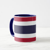 Mug Combo Noir avec drapeau de Thaïlande (Devant gauche)